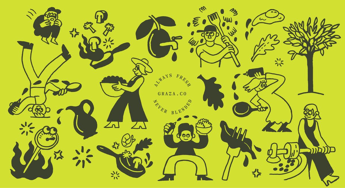 Sizzle & Drizzle by Graza — brand photography