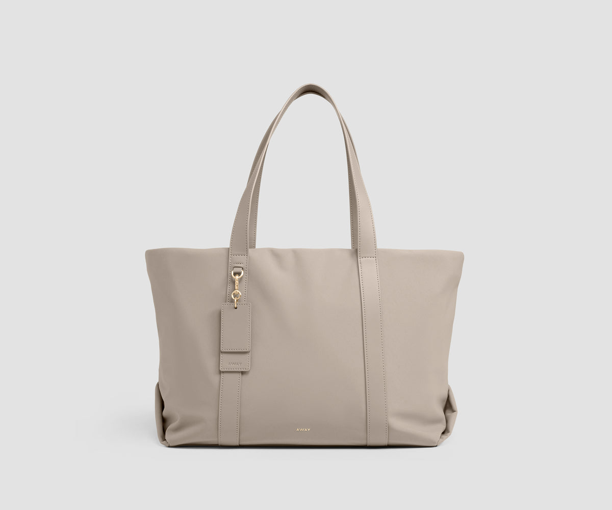Signature Tote in Dune Taupe by Away — brand photography
