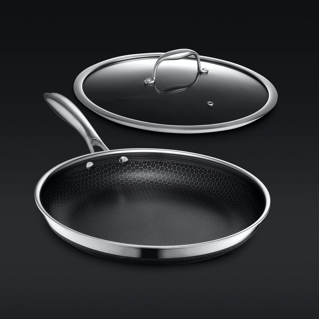 Hybrid Fry Pan with Lid, 12" by HexClad — brand photography